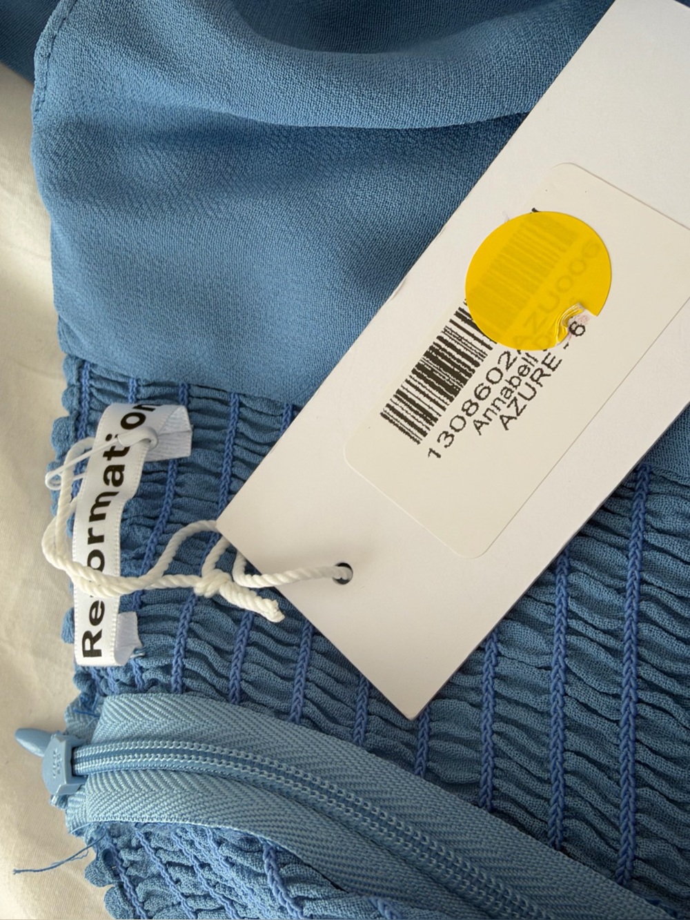Reformation Annabell Dress in Azure Blue size 6 NWT - Picture 3 of 4